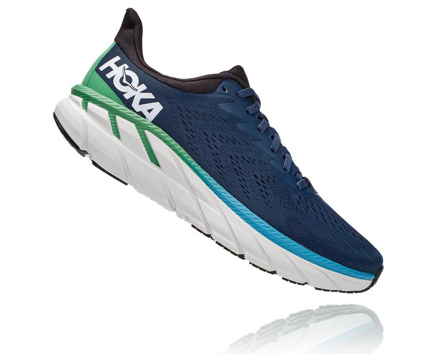 Hoka Australia One One Clifton 7 - Mens Running Shoes Navy - TEGMS-2075